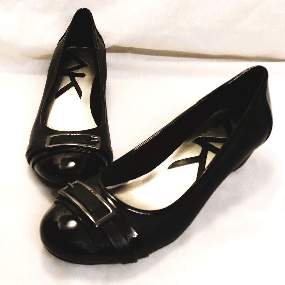 Anne Klein Sport Shoes With Wedge Heel-7M-Patent Leather/Material
